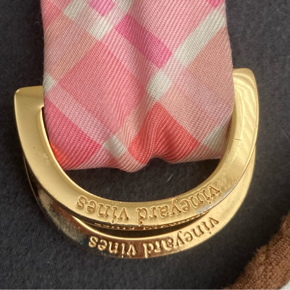 Vineyard Vines Pink Plaid Cloth D-Ring Belt size Small - Picture 3 of 5
